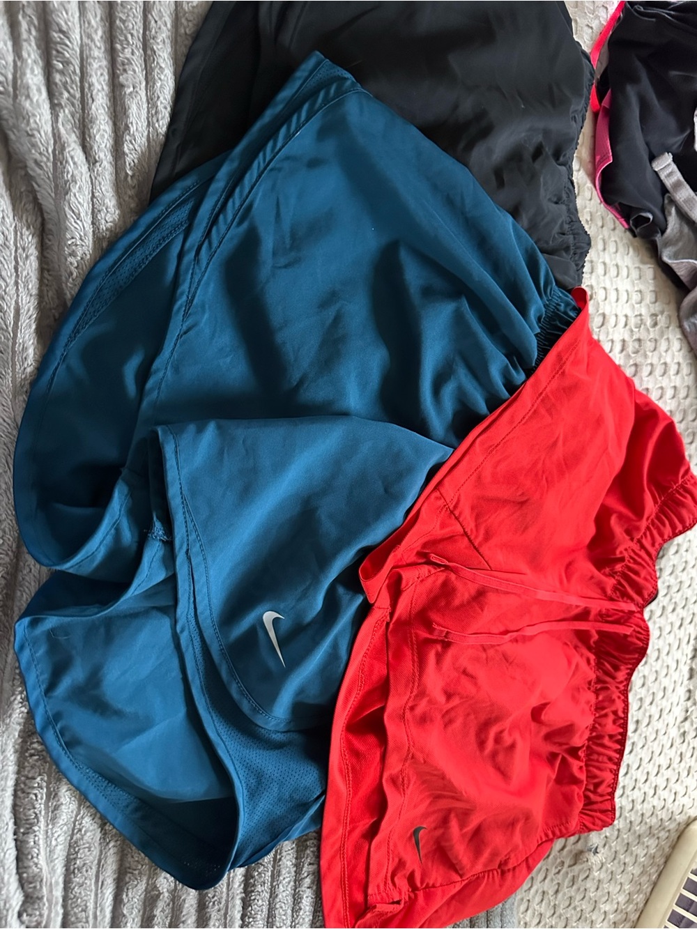 3 Pairs Nike Athletic Shorts - Teal, red, and black all medium